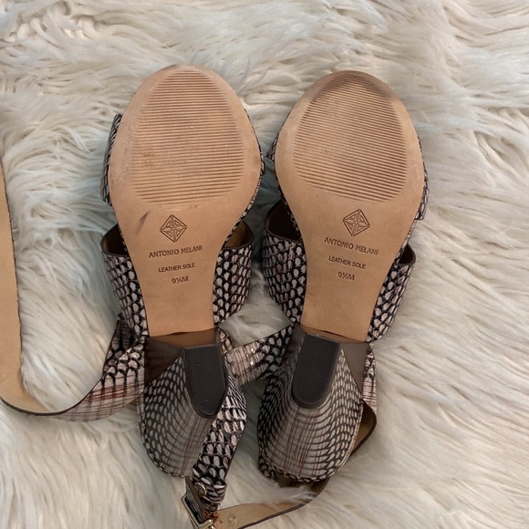 ANTONIO MELANI BROODEY ALL LEATHER SANDALS SIZE 9.5 WORN ONCE SEE ALL PHOTOS - Picture 10 of 12